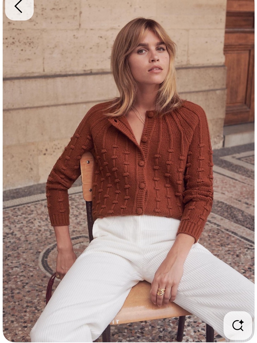 NWT! Rare! Sezane Pull Elmut Moka Cardigan